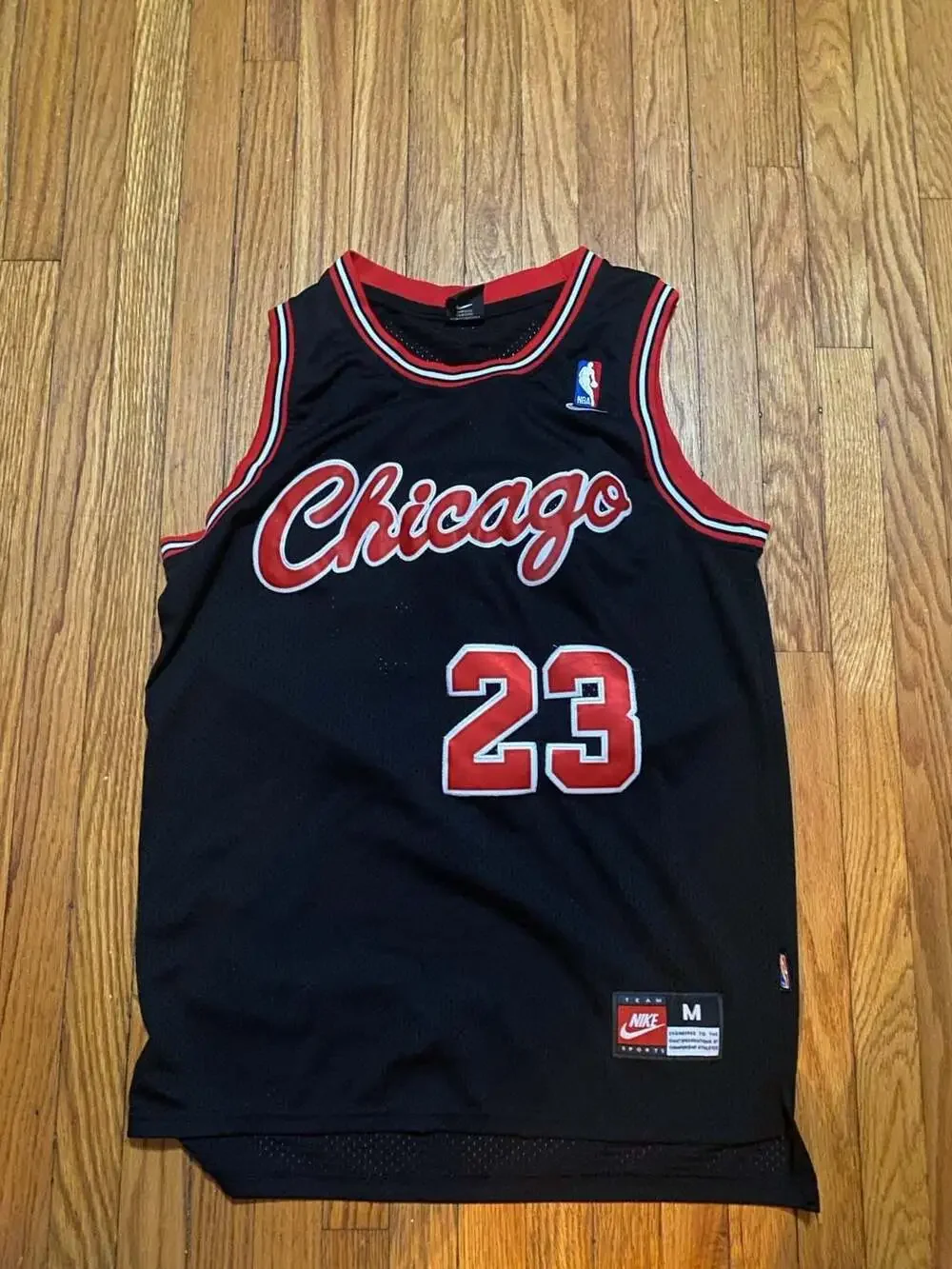 Nike Michael Jordan #23 Chicago Bulls Black Basketball Jersey Size M
